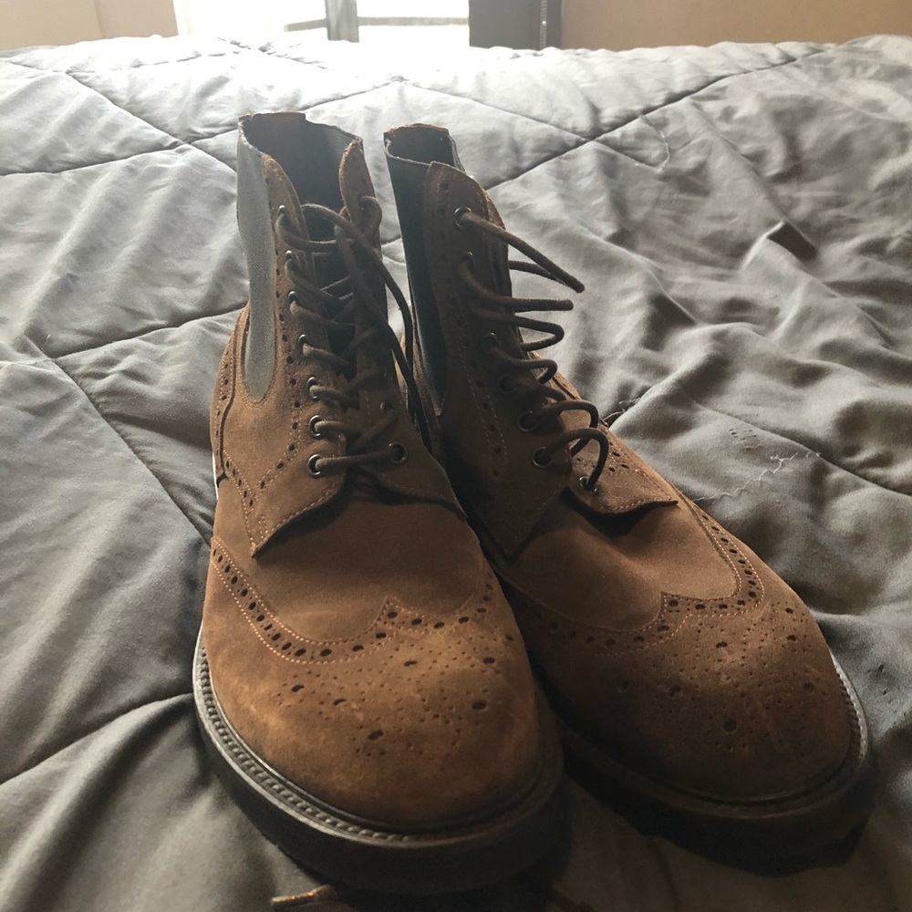 Eleventy Suede Brown Boots, size 44, Worn once!!
